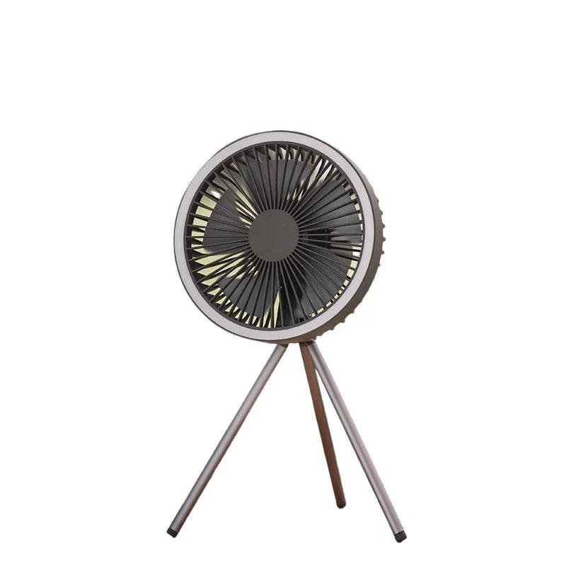Cross Border Tripod Outdoor Fan Portable Camping Tent Small Ceiling Fan Light Wireless USB Rechargeable Camping Fan