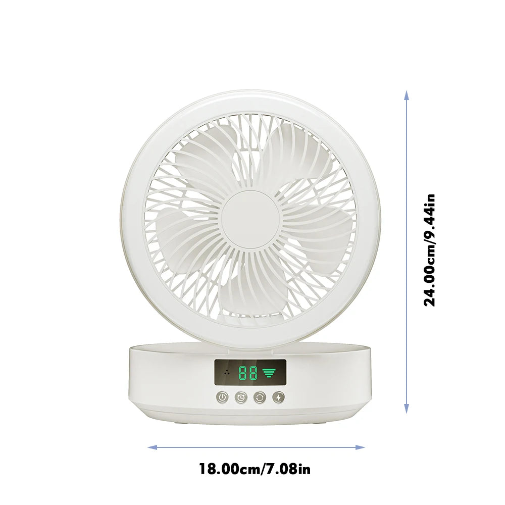 Fan With Remote Control Portable Wall-Hanging Rechargeable Usb Electric Folding Fan Nightlight Air Cooler Household