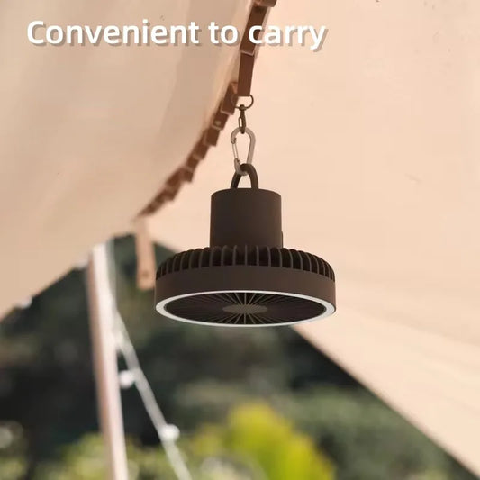Cross Border Tripod Outdoor Fan Portable Camping Tent Small Ceiling Fan Light Wireless USB Rechargeable Camping Fan